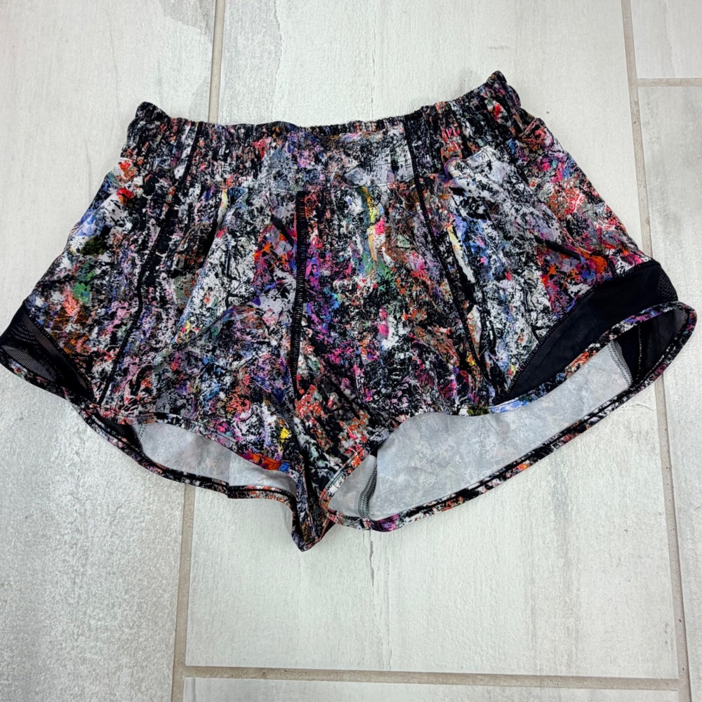 Lululemon Speed Up High-Rise Lined Shorts 2.5" Multi-Color Abstract Splatter 4